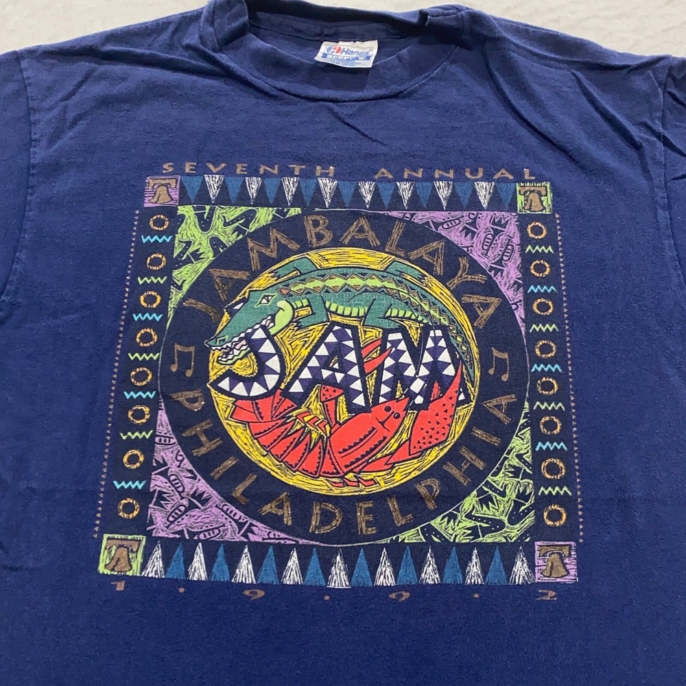 vtg 90s JAMBALAYA JAM PHILADELPHIA T-Shirt SMALL  concert‎ jazz zydeco music